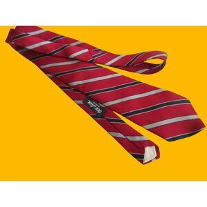 Vintage Silk Neck Tie 3” 60" Red Striped Paco Rabanne